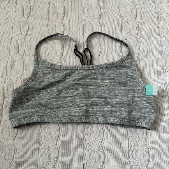 Victoria’s Secret Pink Bralette Bra Grey Black Size L | Strappy Back - Picture 2 of 10